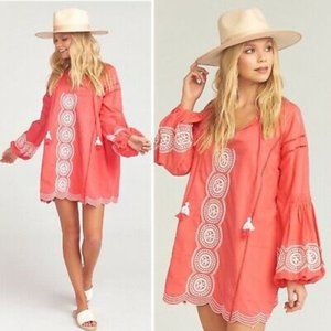 SHOW ME YOUR MUMU CLAUDINE EMBROIDERED TUNIC DRESS